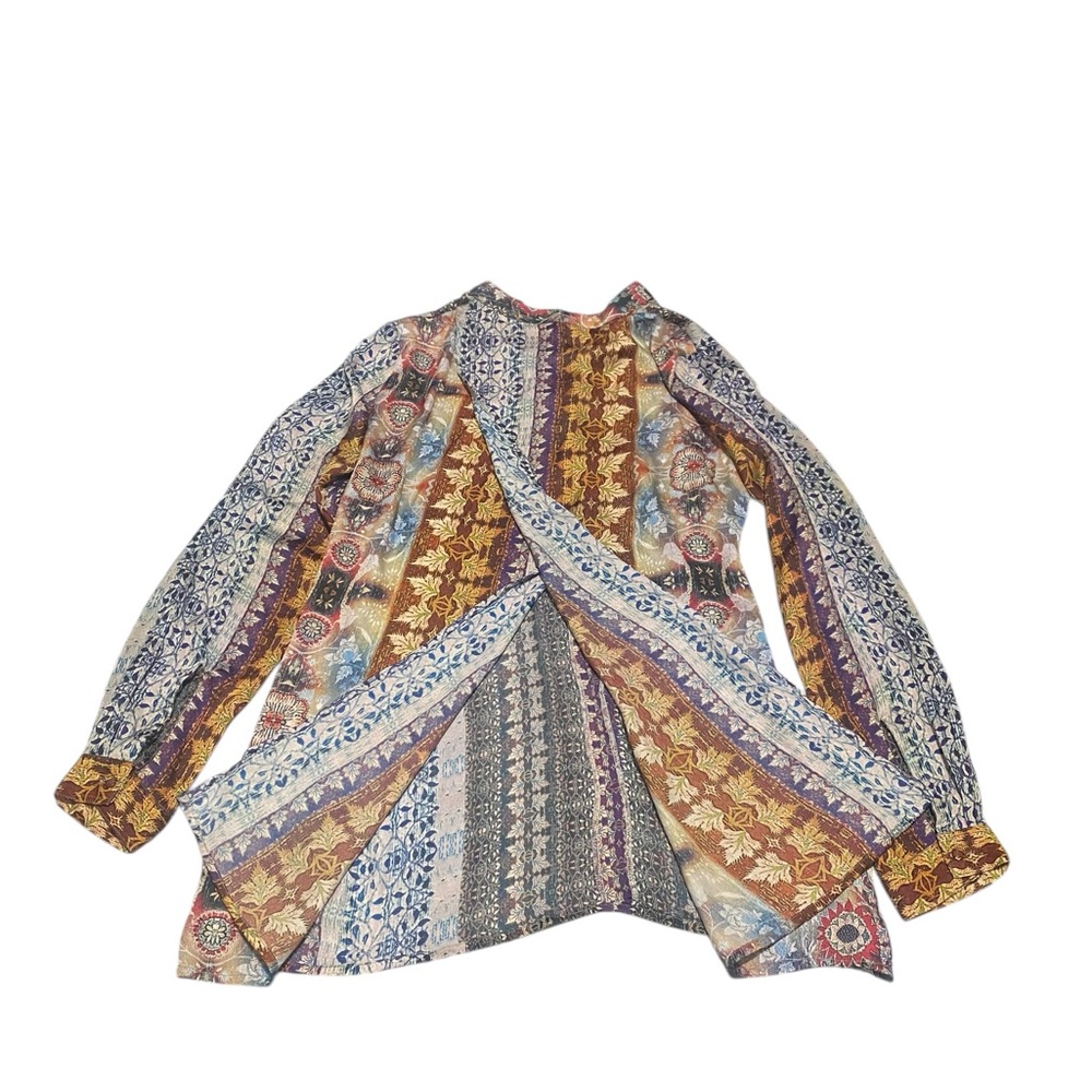 Kas design Multicolor Patterned Women's Top split back - Picture 3 of 7